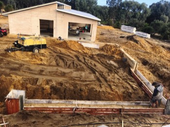  Starting to retain the Carport / Patio area 