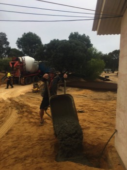  Starting the footings - of course the truck HAD to get bogged on the way IN! 