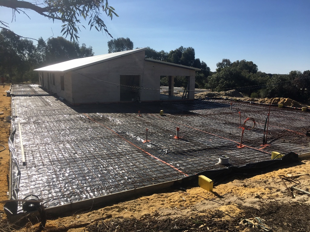  Black plastic, mesh and formwork - nearly ready!  