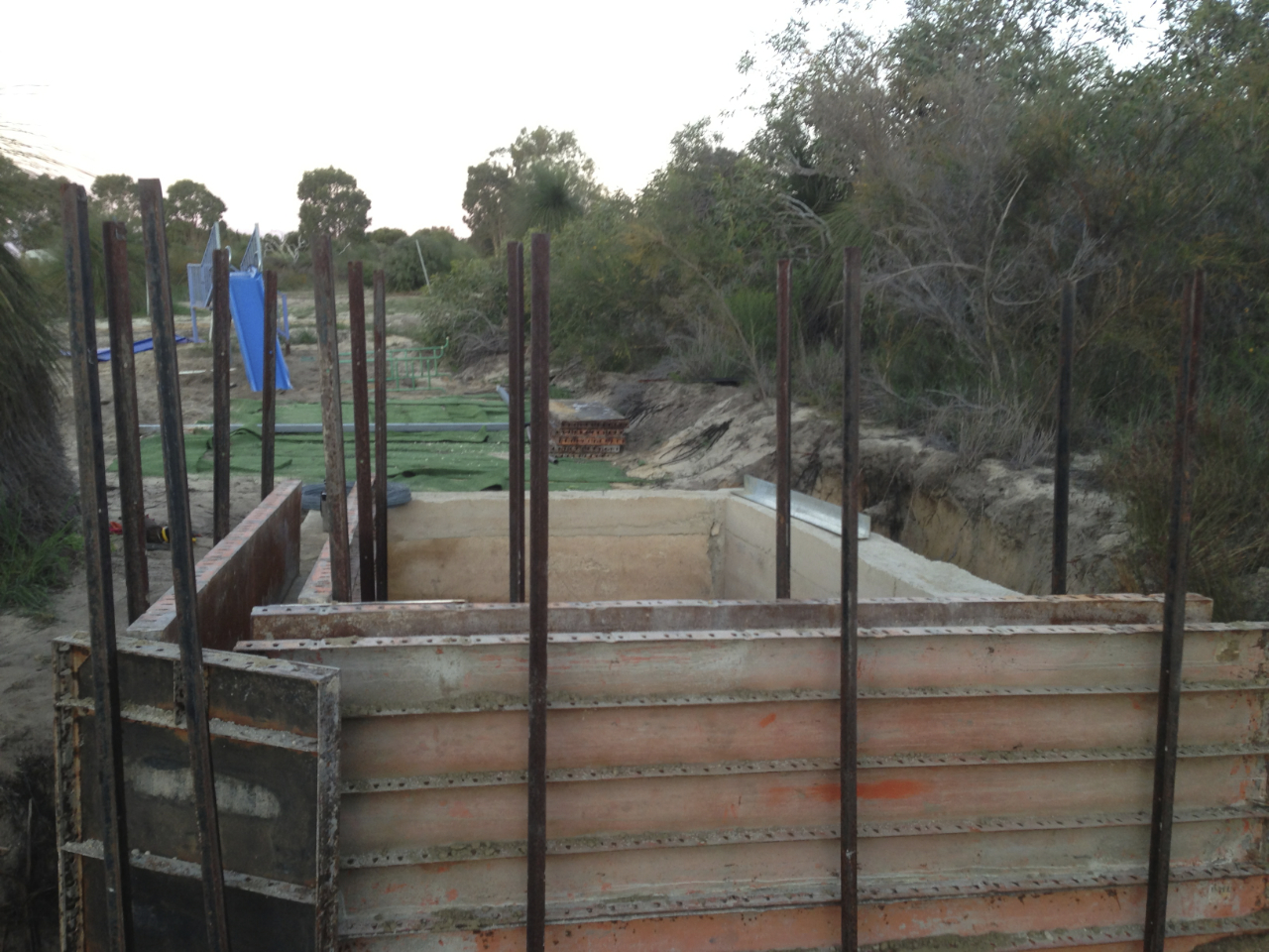  Starting to retain the Carport / Patio area 