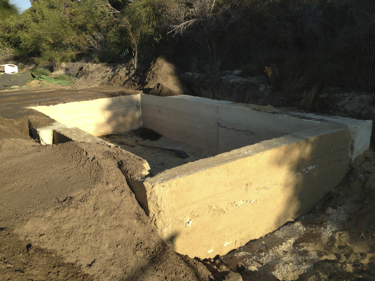  Starting the footings - of course the truck HAD to get bogged on the way IN! 